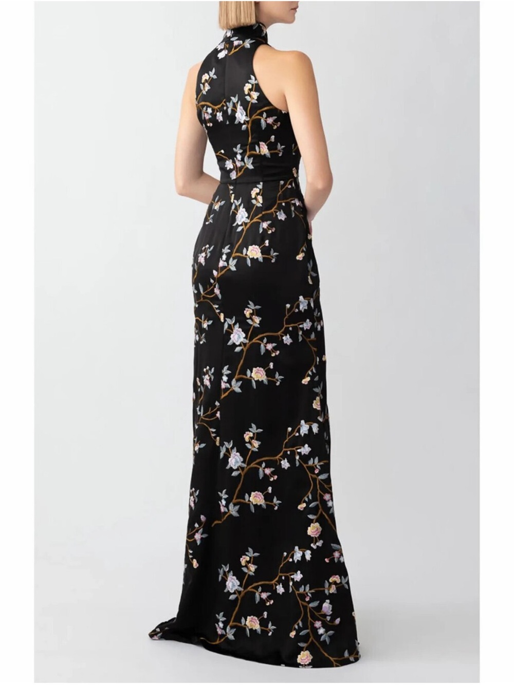 SAU LEE Ariana Embroidered Floral Satin Gown - Picture 4 of 8